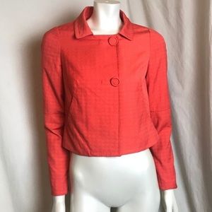 Vivienne Tam Crop Jacket Blazer size 4 Houndstooth Orange NWT